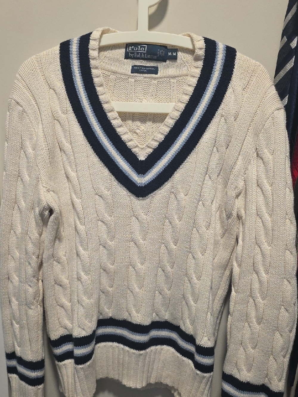 Polo by Ralph Lauren Cable Cricket Classic Knit V-Neck Sweater